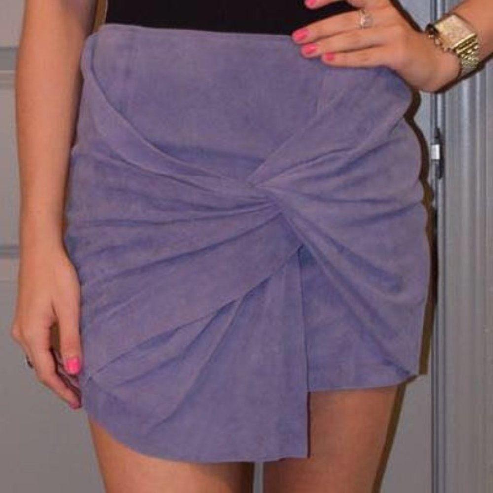NWT CUSP Neiman Marcus Suede Twist Front Mini
